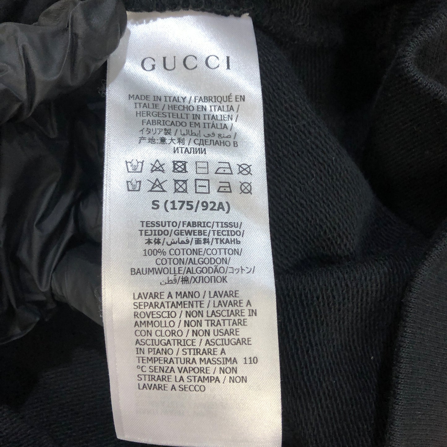 Gucci Interlocking G Rainbow Star Print Hooded Sweatshirt Size S Black