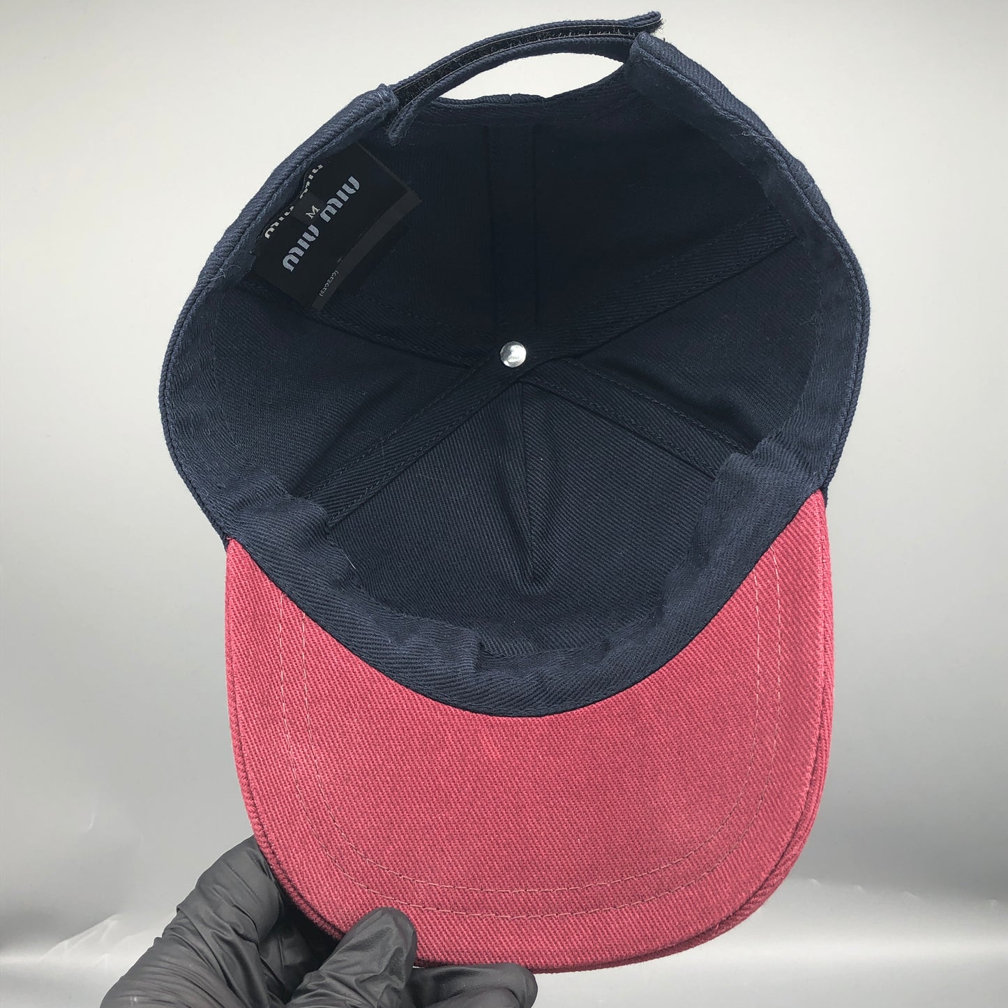 Miu Miu Two-Tone Baseball Cap Navy/Red Size M(58cm)