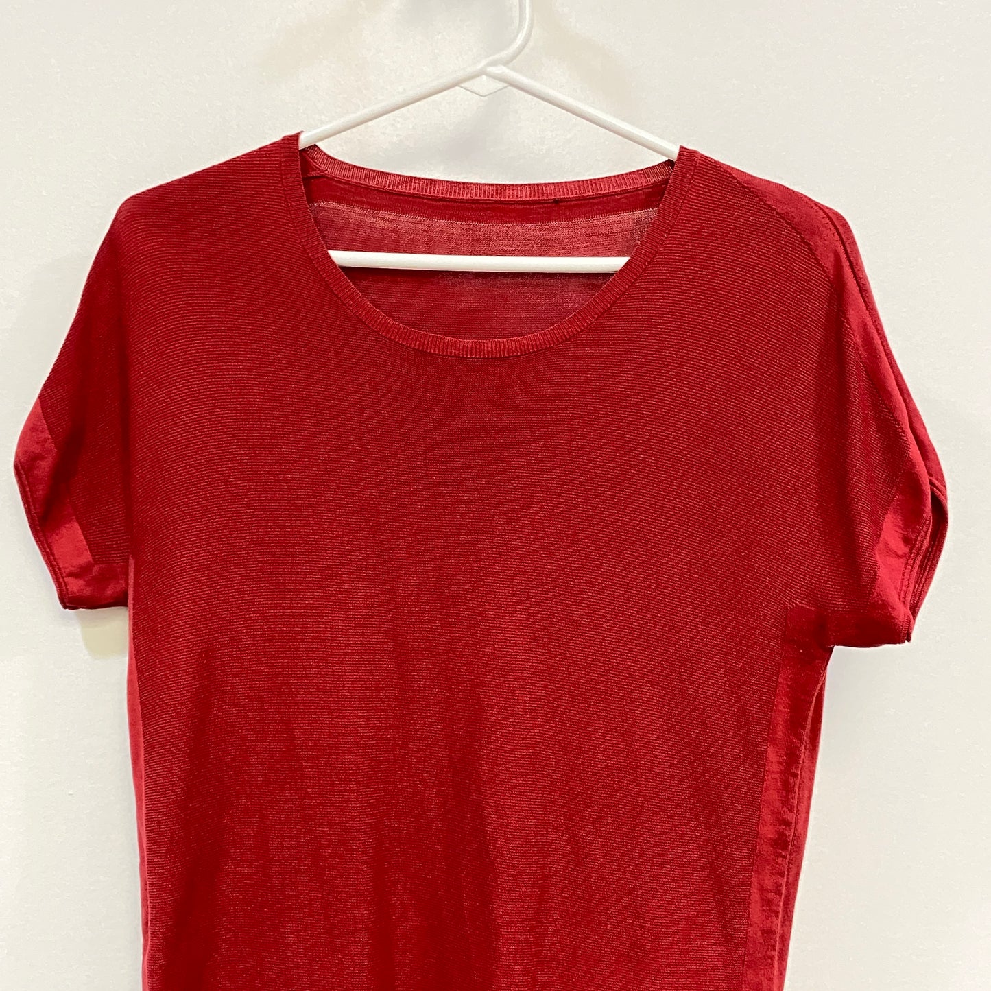 Loro Piana Red Short Sleeve Knit Top