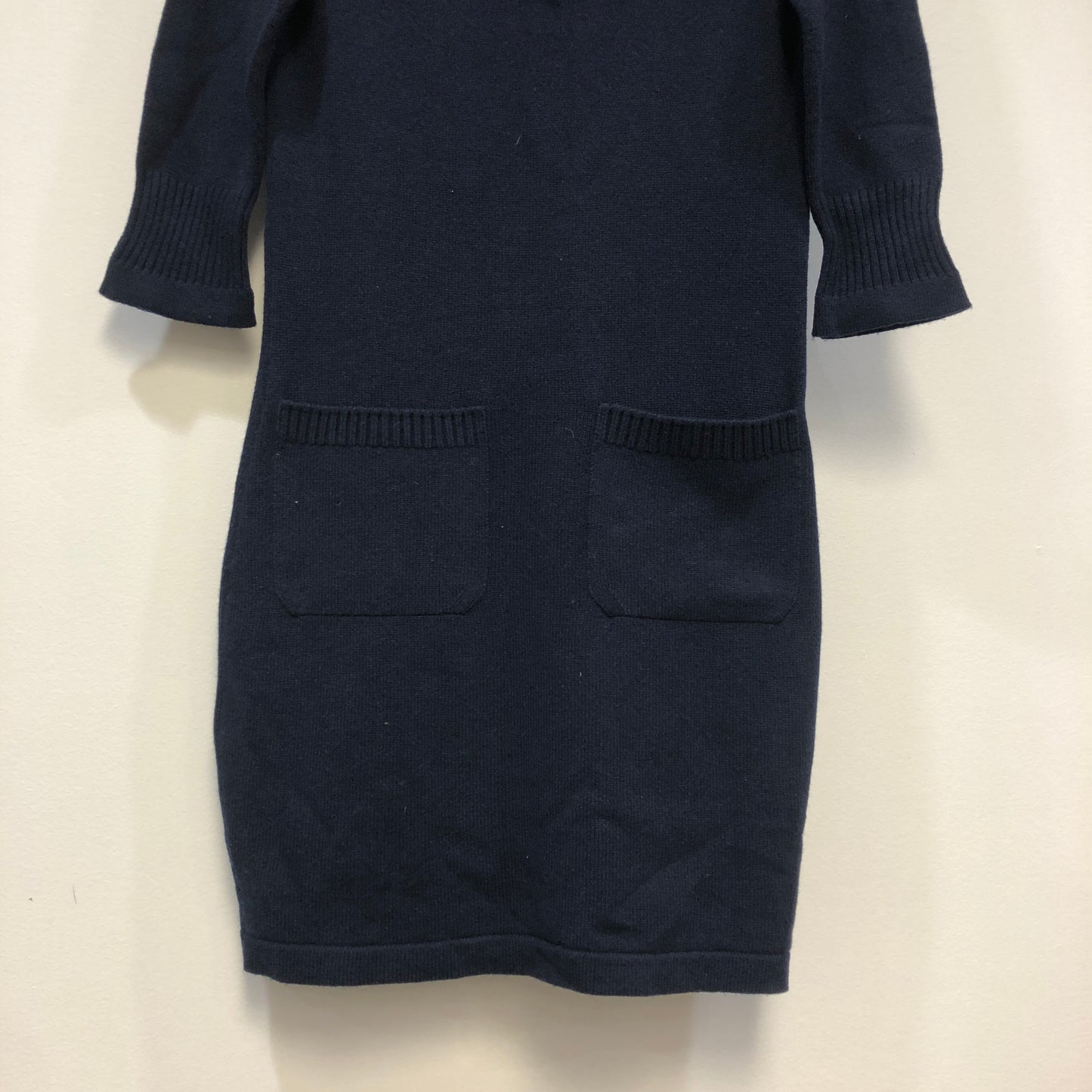 Chanel Navy Blue Knit Sheath Dress Size 34