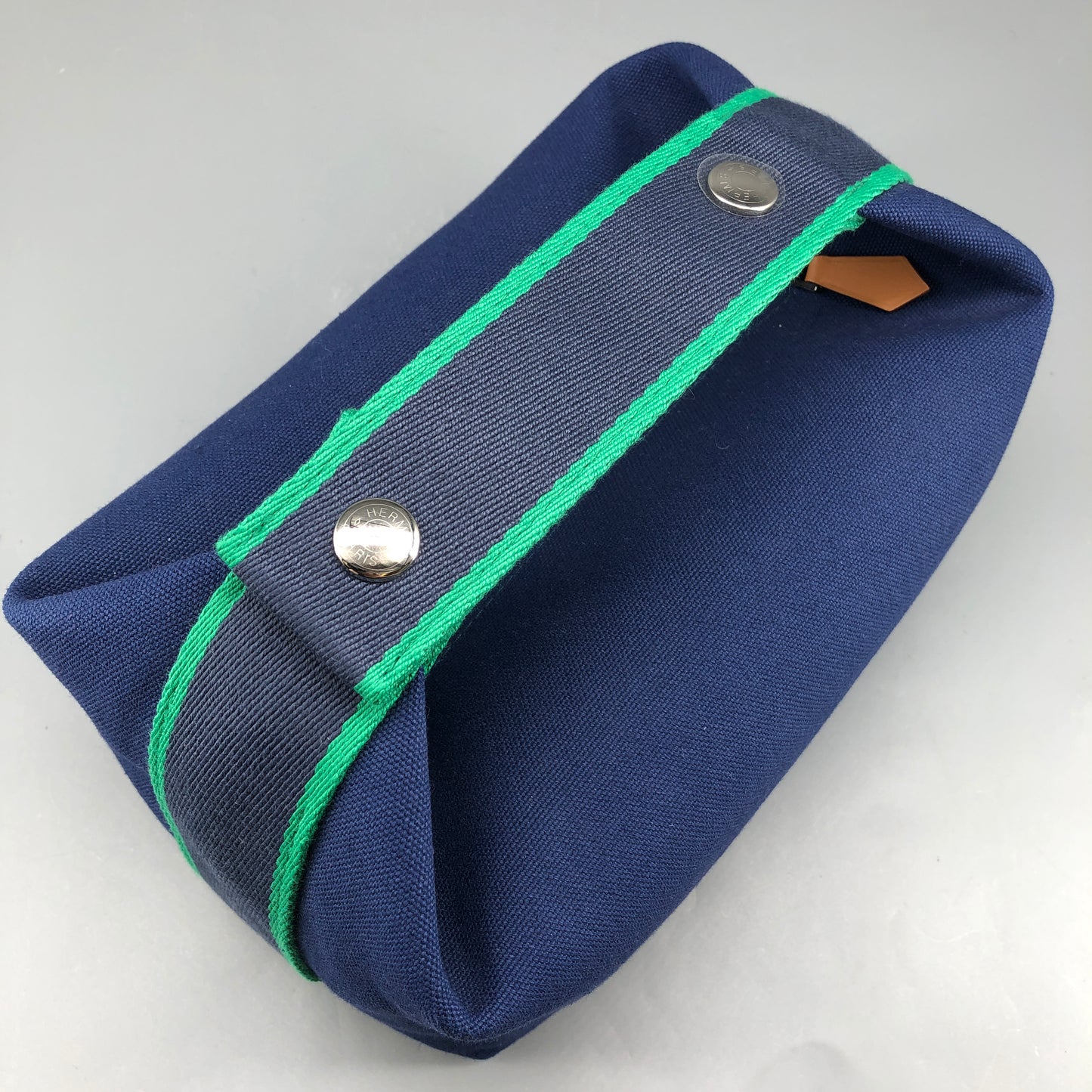 Hermes Blue/Green Cotton Canvas Small Bride-A-Brac Case