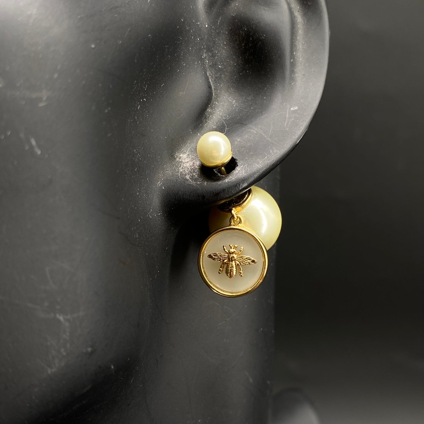 Christian Dior Gold‑Tone Faux Pearl Tribales Earrings