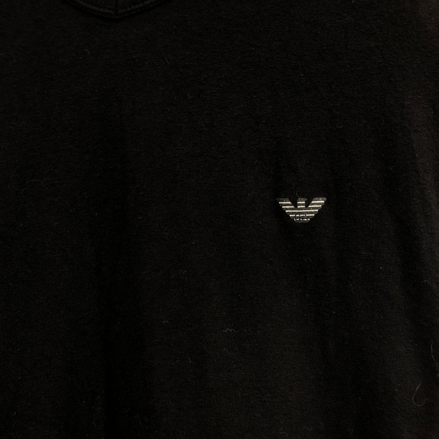 Emporio Armani Black V-Neck Logo T-Shirt Size S