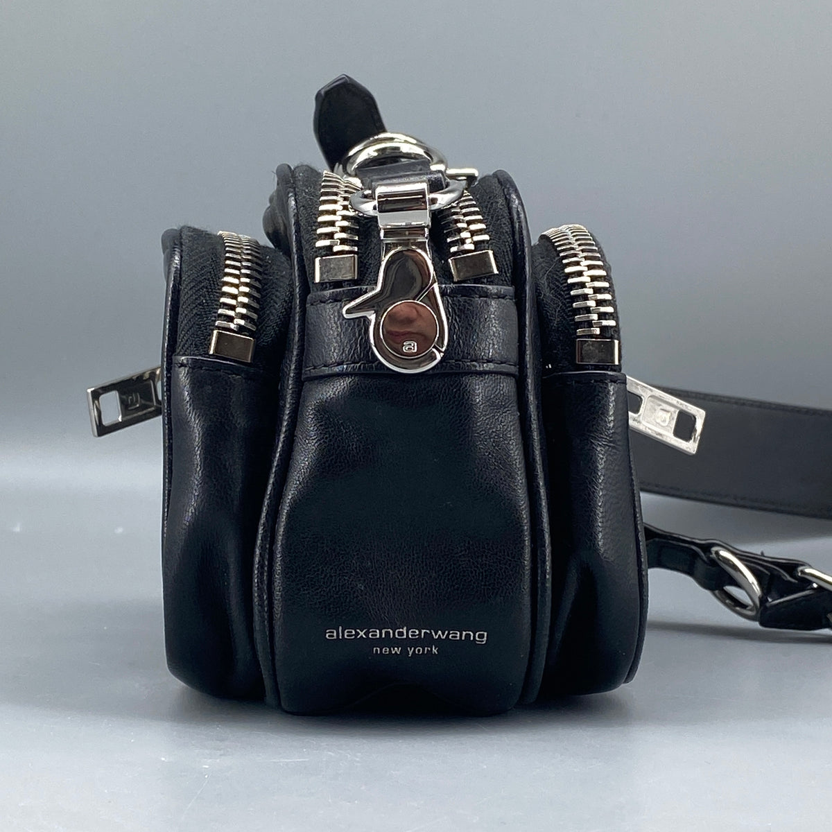 Alexander Wang Mini Camera Crossbody Bag Black Leather