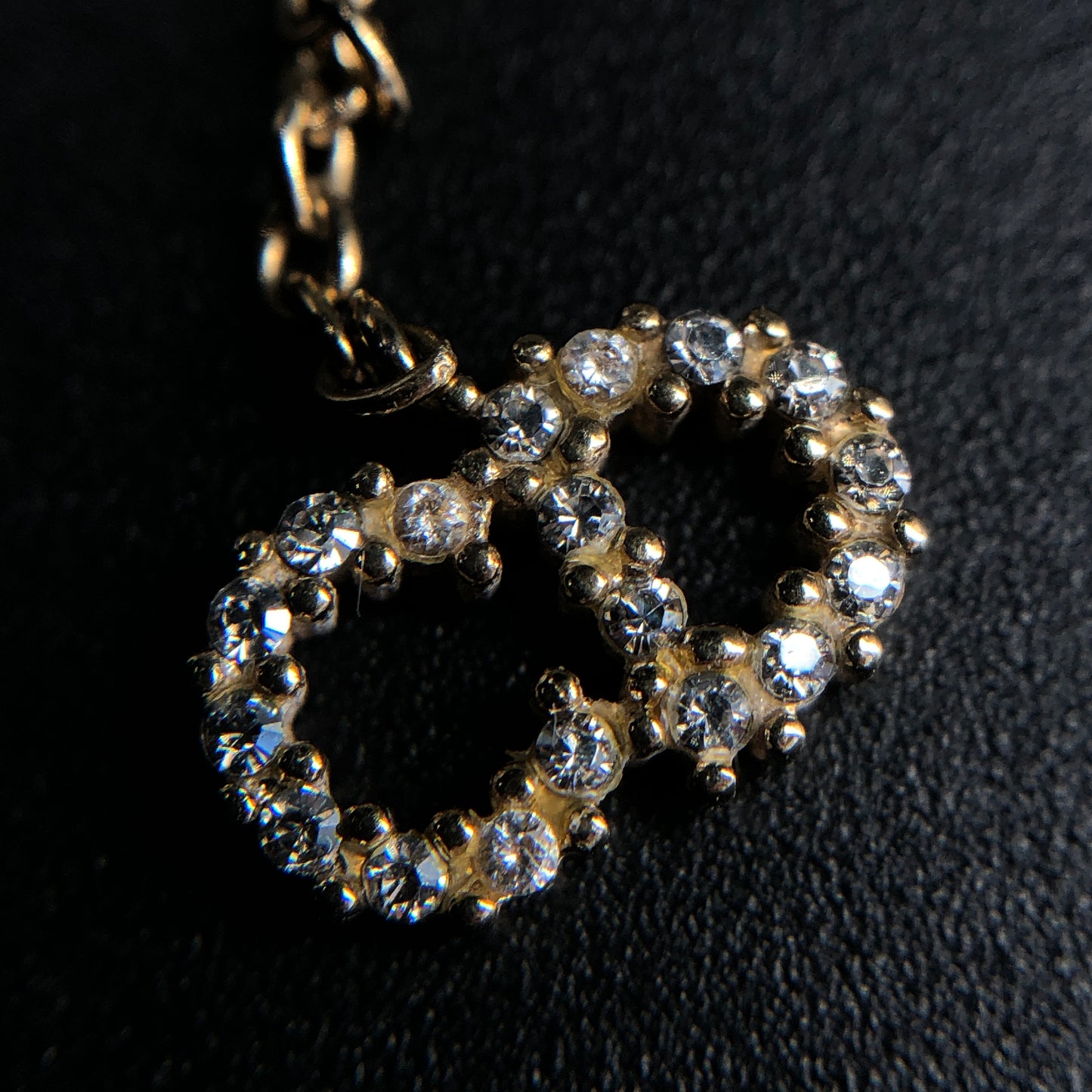 Christian Dior Vintage CD Logo Baroque Pearl Crystal Pendant Necklace