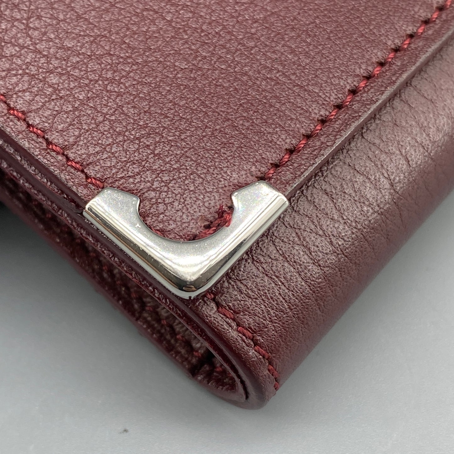 Cartier Dark Red Grain Leather Key Case
