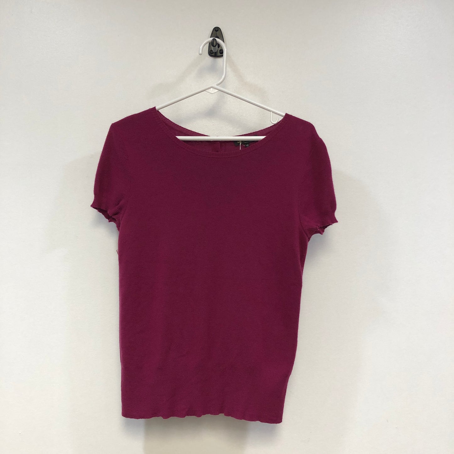 Loro Piana Deep Fuchsia Short Sleeve Knit Top Size 42
