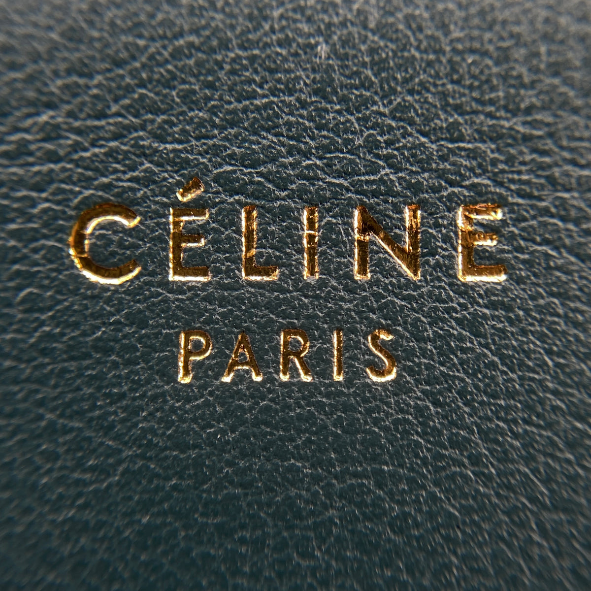 Celine New Frame Shoulder Bag Navy Green Leather