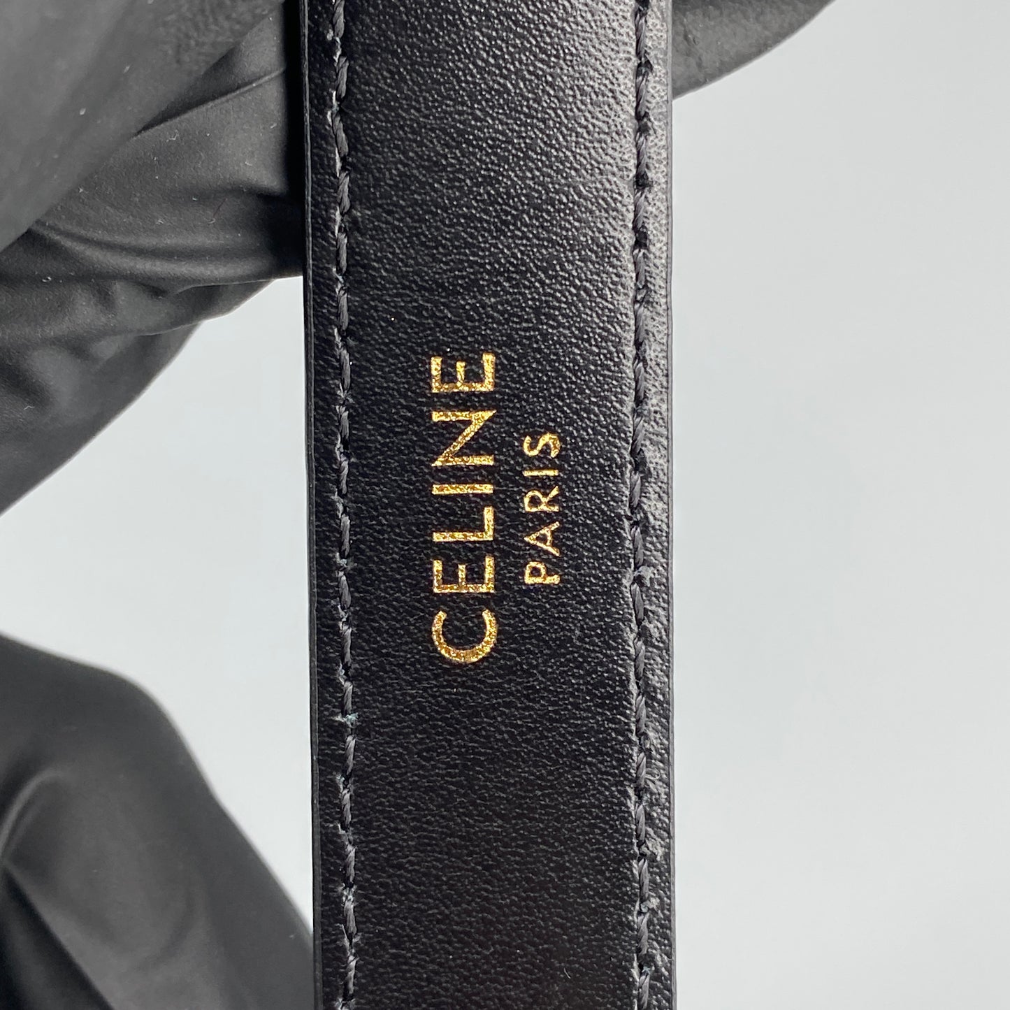 Celine Black Leather Belt 75cm