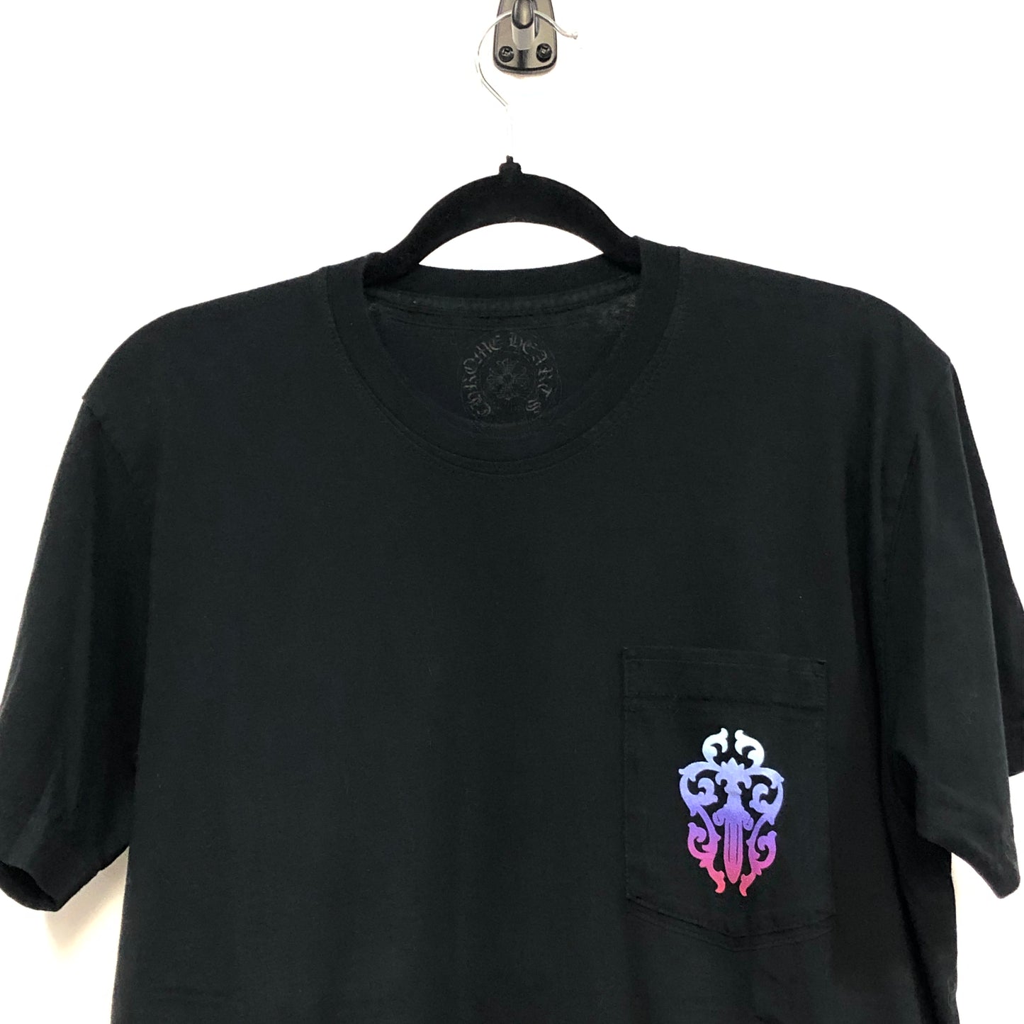 Chrome Hearts Black Gradient Graphic Print Short Sleeve T-shirt Size L