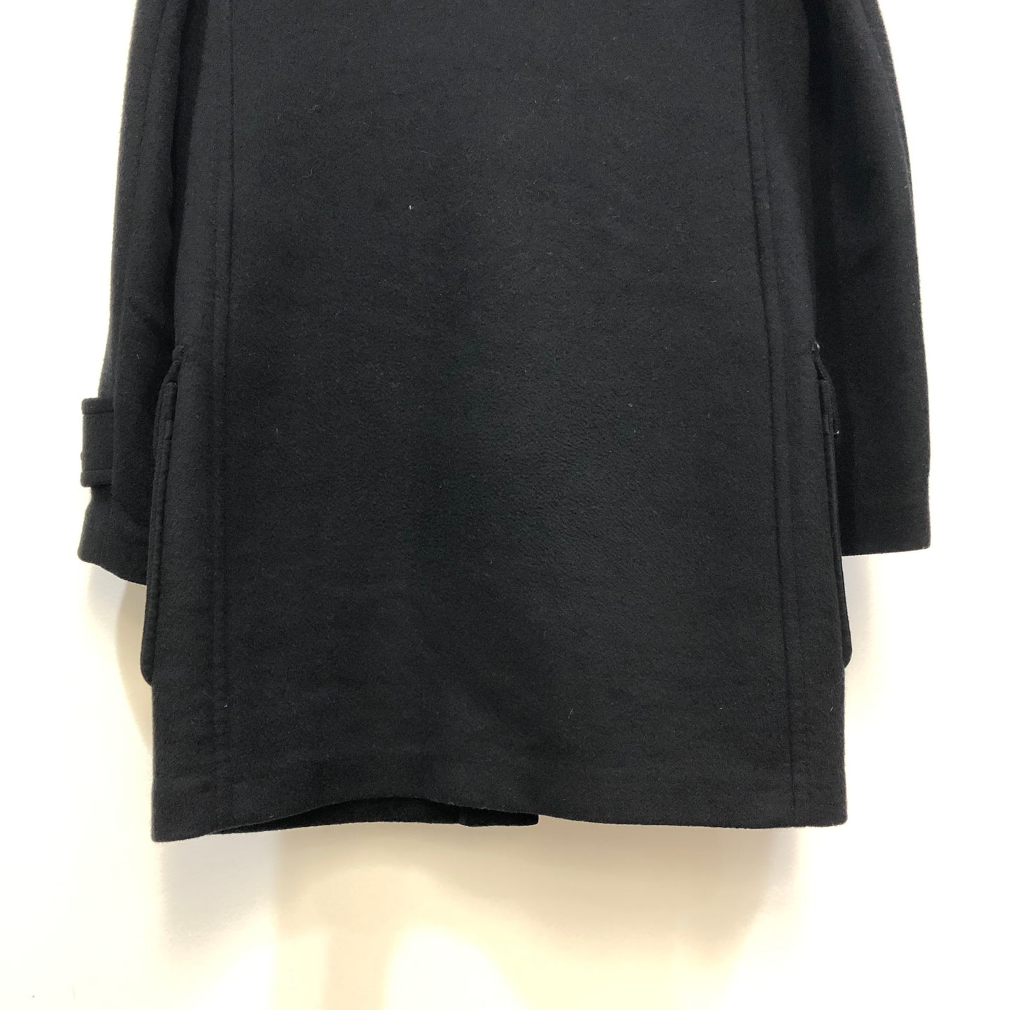 Burberry Black Wool Hooded Duffle Coat Size 4