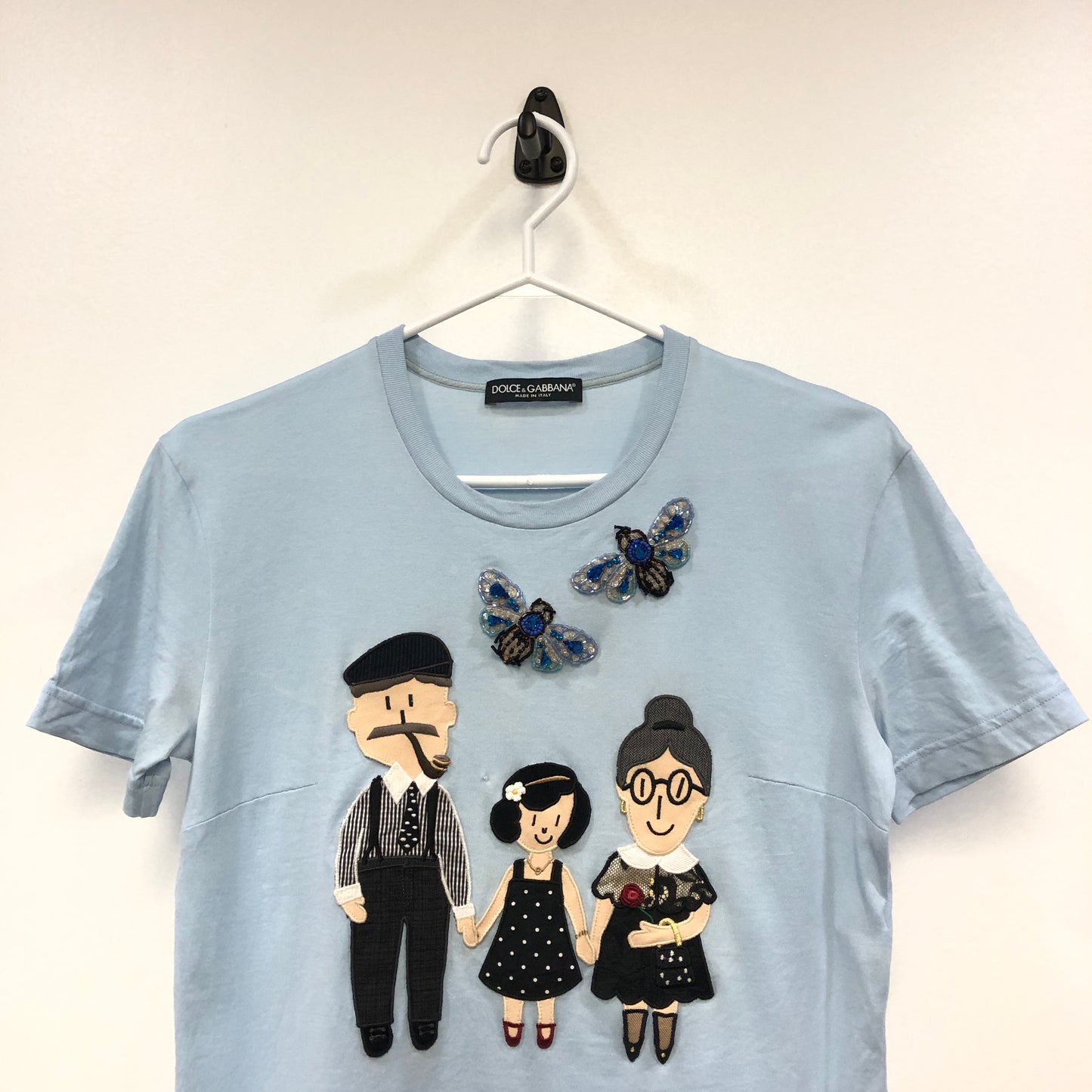 Dolce & Gabbana Mist Blue Character‑Print Short‑Sleeve T‑Shirt Size 36