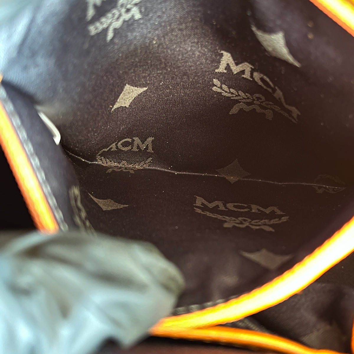MCM Orange Visetos Backpack