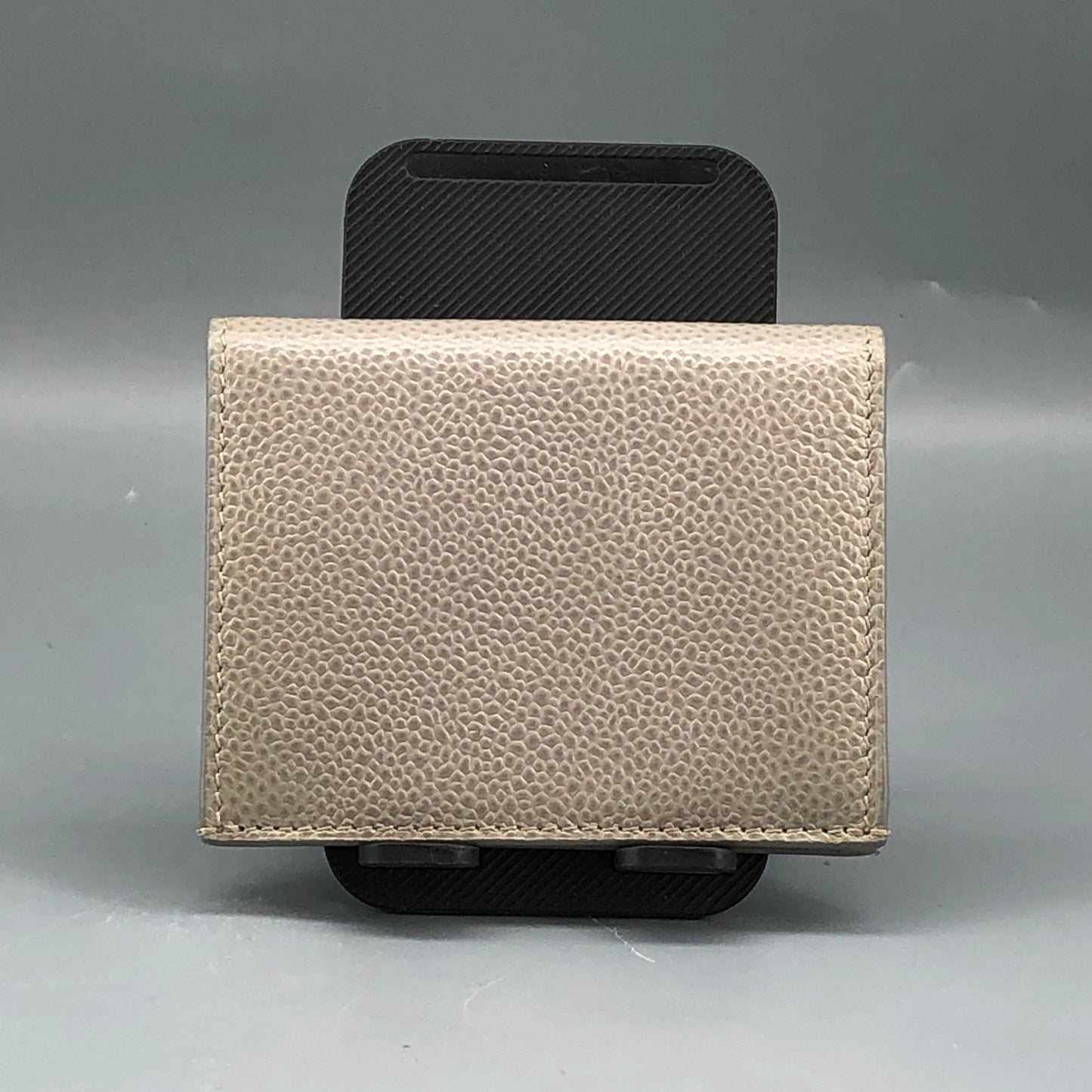 Thom Browne Pebble Grain Leather Card Holder 10*8cm Grey