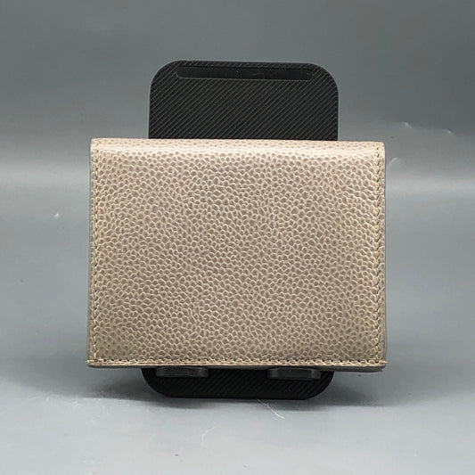Thom Browne Pebble Grain Leather Card Holder 10*8cm Grey