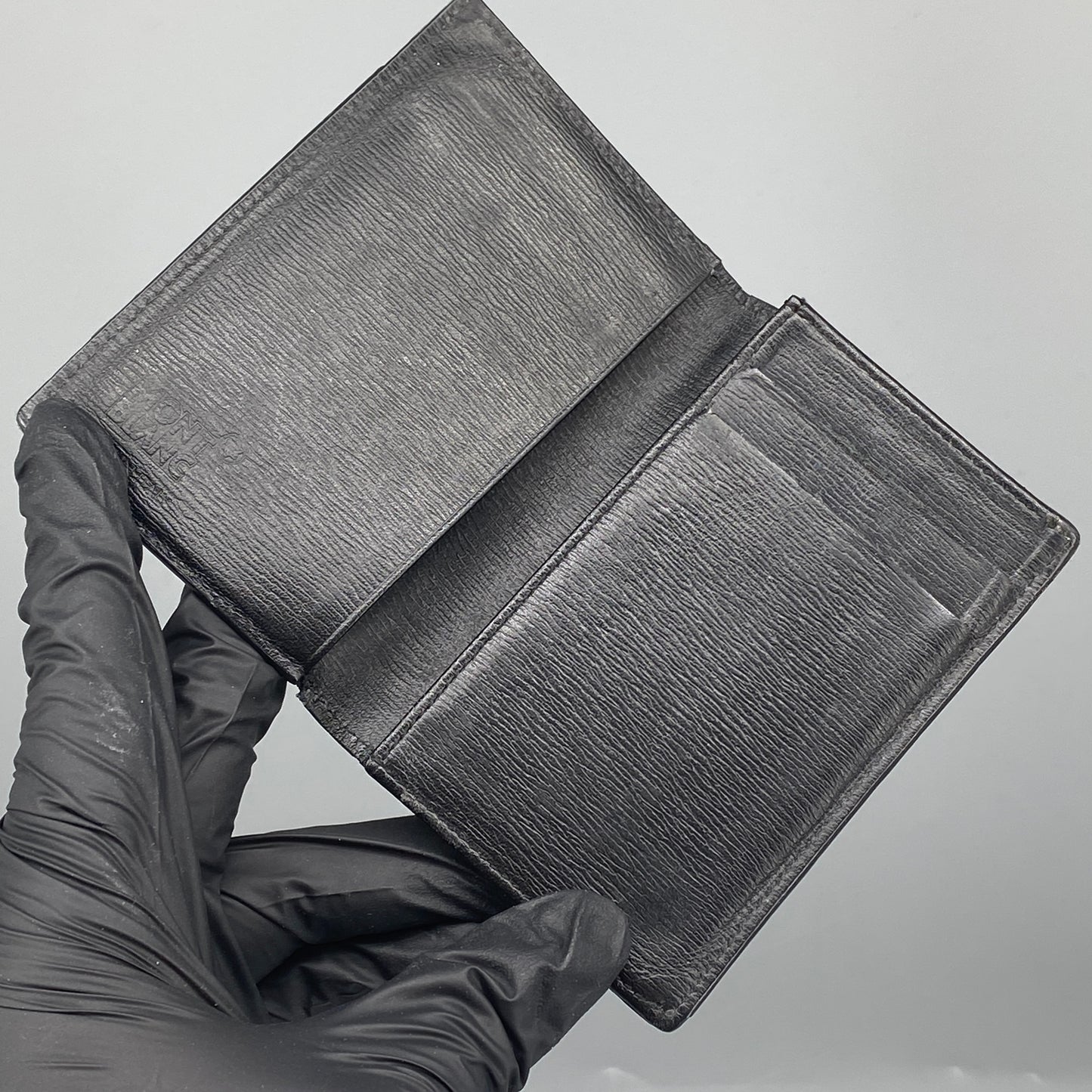 Montblanc Black Textured Leather Bifold Card Wallet