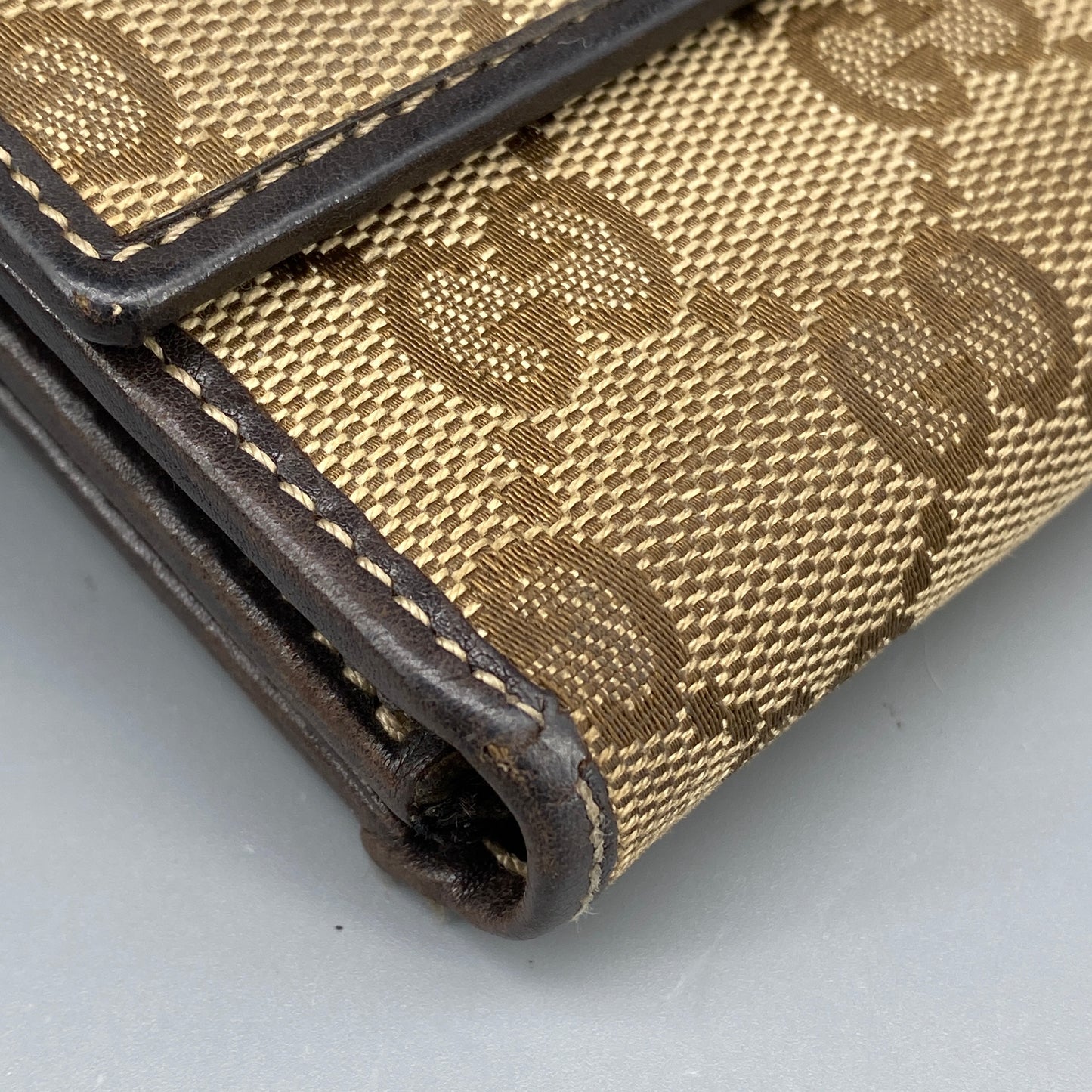 Gucci Beige GG Canvas Heart Double G Snap Long Wallet
