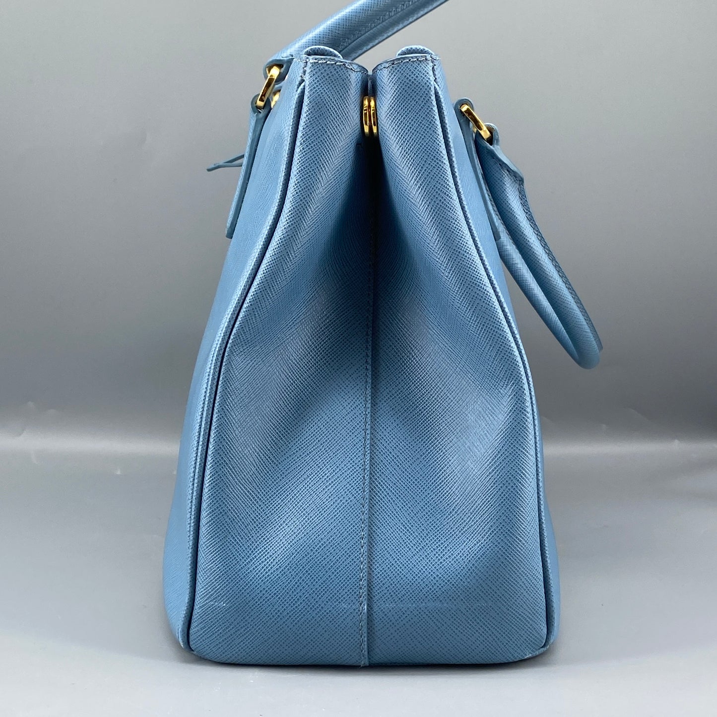 Prada Medium Blue Saffiano Galleria Handbag