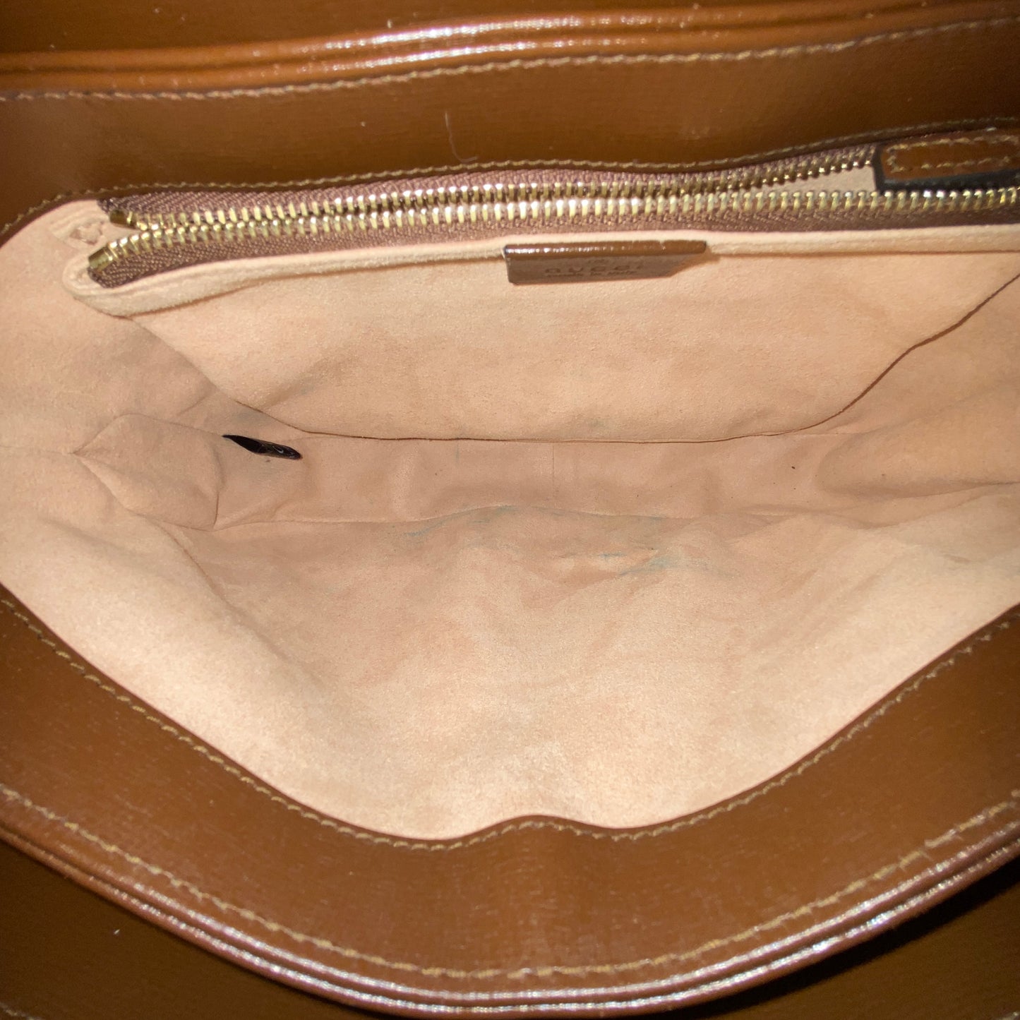 Gucci Beige & Caramel GG Supreme Horsebit 1955 Shoulder Crossbody Bag