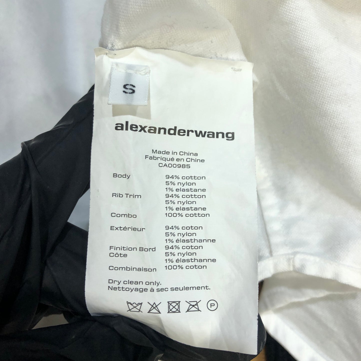 Alexander Wang Hybrid Knit-Button Down Top Size S Black/White