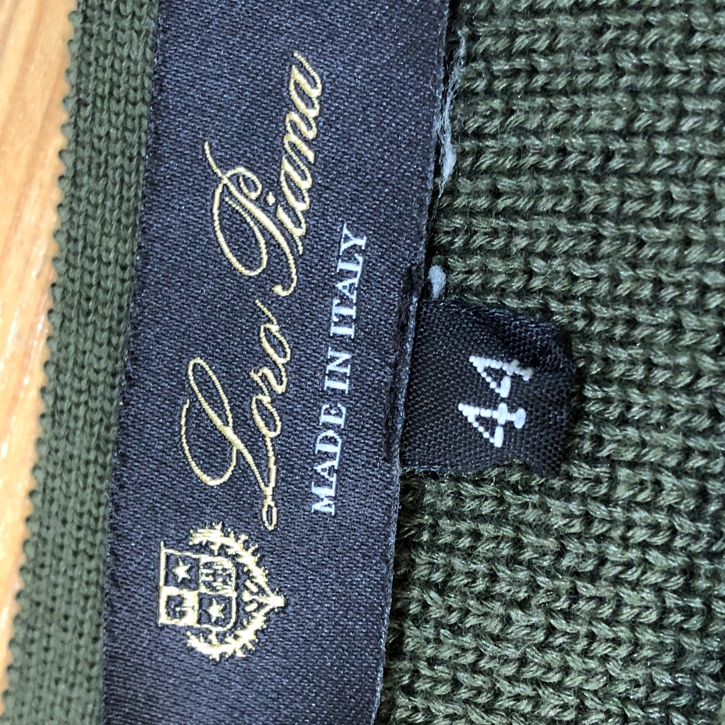 Loro Piana Olive Green Short Sleeve Knit Top Size 44