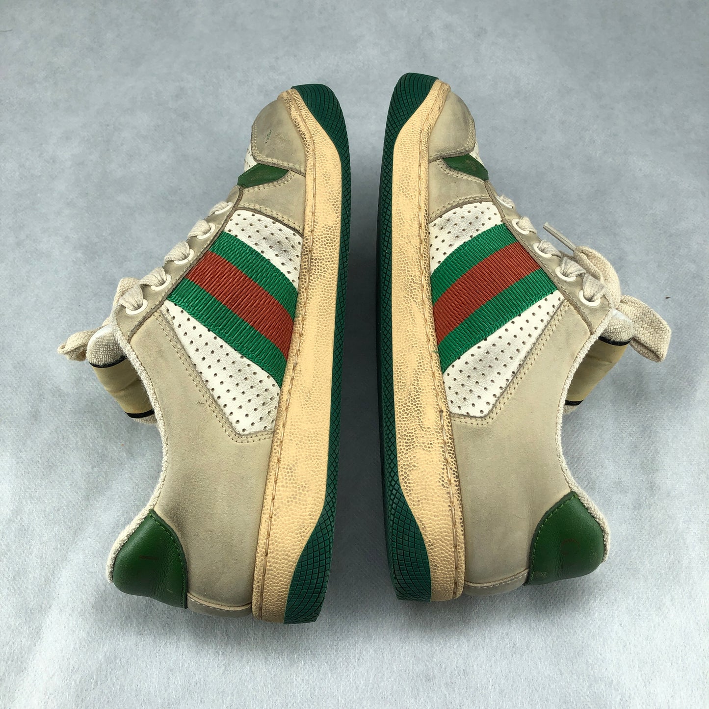 Gucci Ace Web Stripe Sneakers White Green Women’s Size 35.5