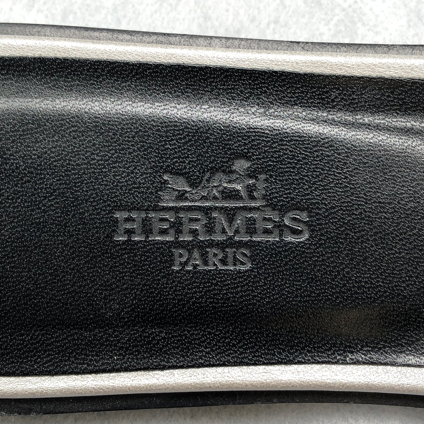 Hermes Silver Glitter Oran Sandals Size 37.5