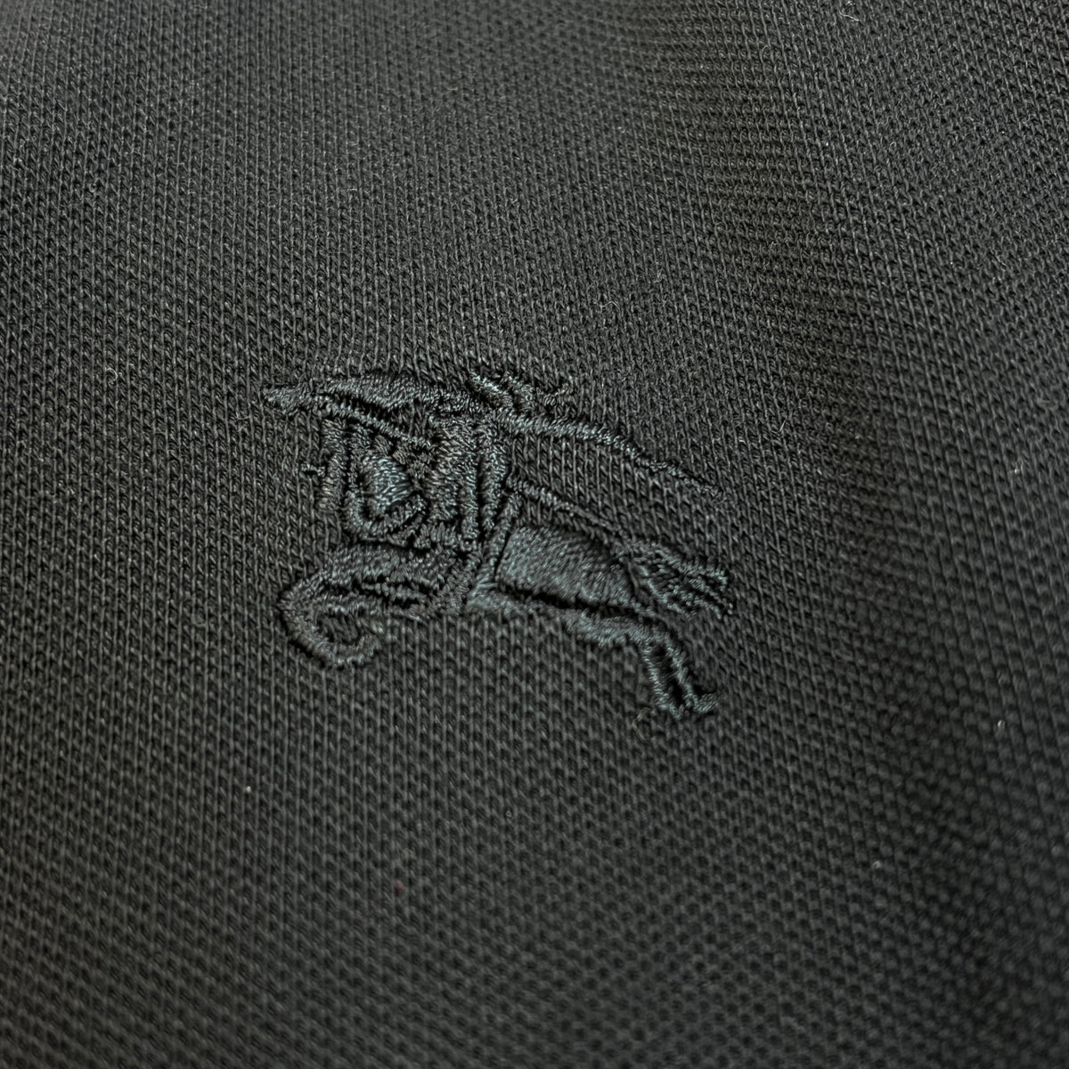 Burberry Black Long Sleeve Polo Shirt Check Ruffle Colla Size M