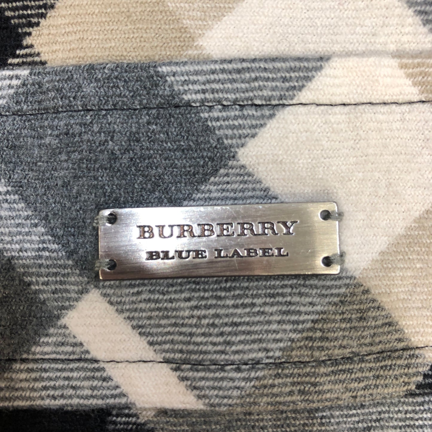 Burberry Blue Label Check Flared Mini Dress Size 38 Black/White/Grey
