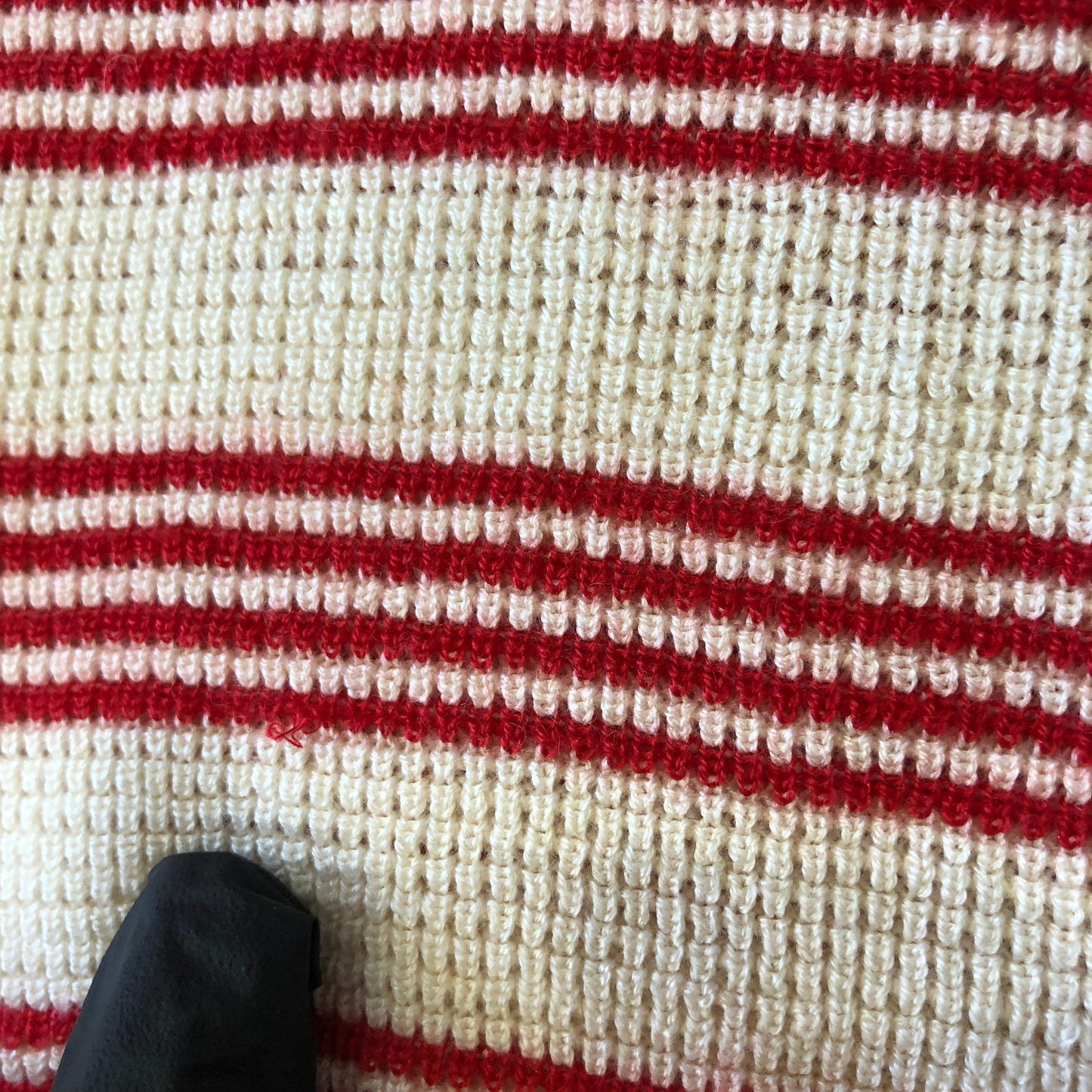 Chanel Red/Cream/Black Striped Knit Fit-and-Flare Dress