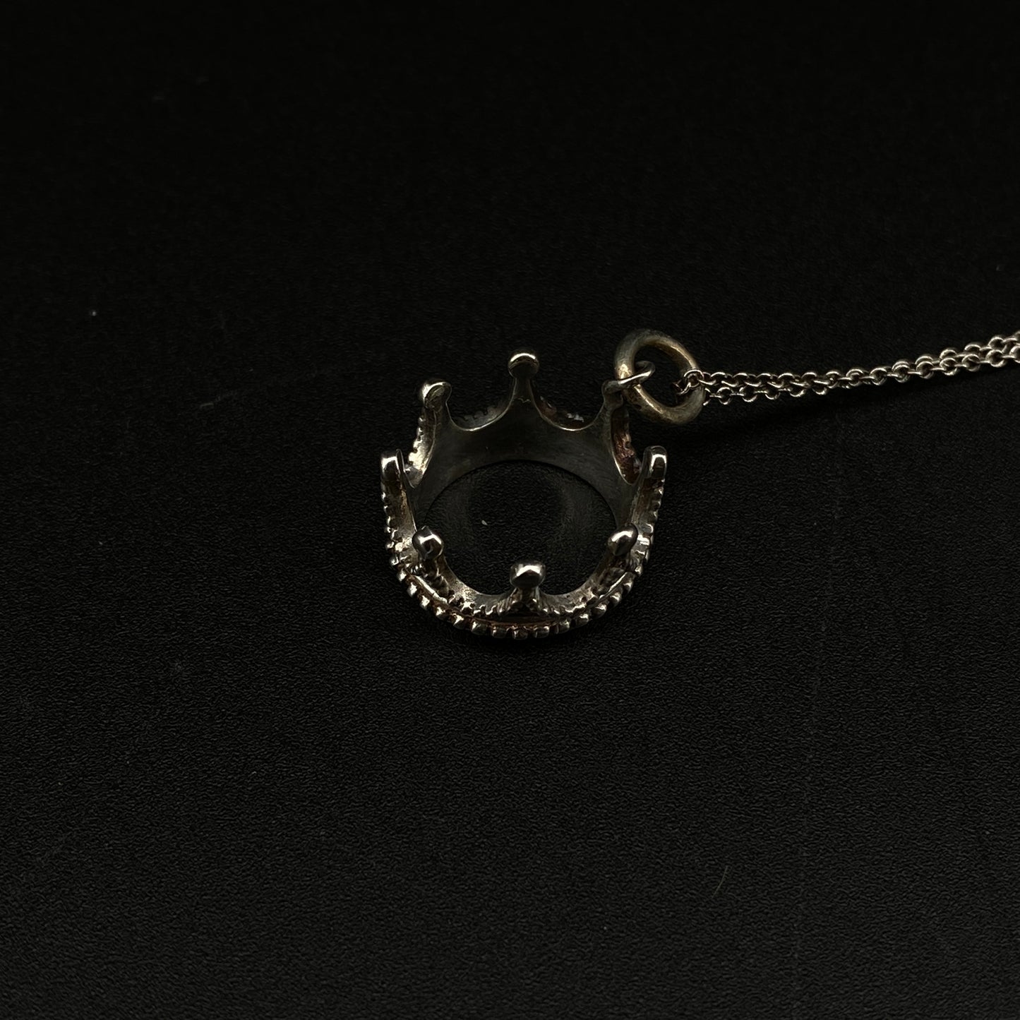 Tiffany & Co. Crown Pendant 925 Sterling Silver Necklace