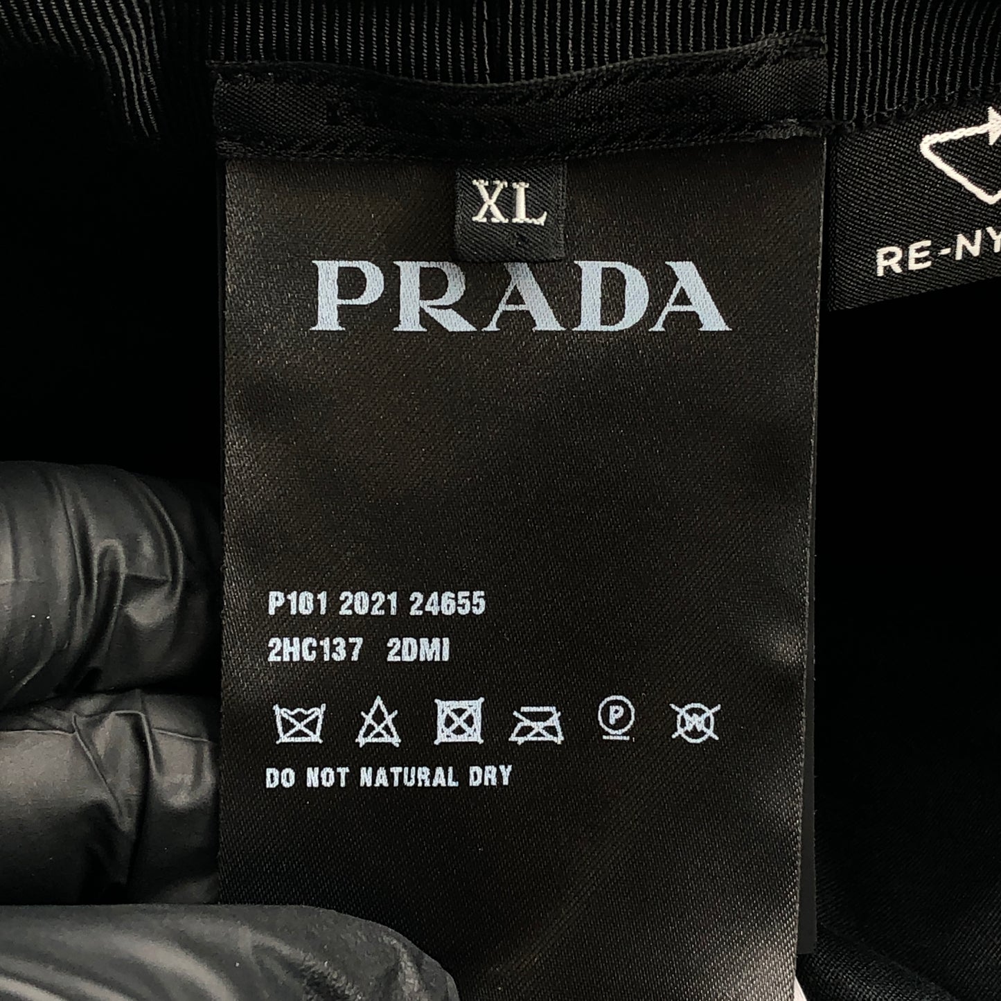 Prada Black Re-Nylon Triangle Logo Bucket Size XL