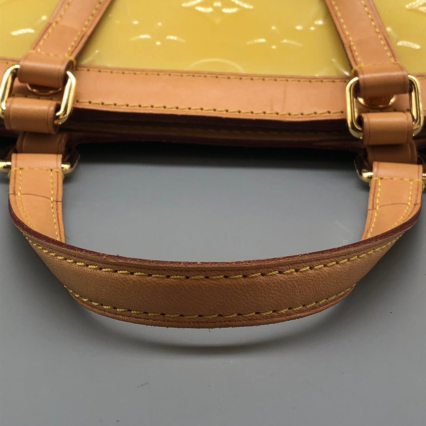 Louis Vuitton Monogram Vernis Brea Patent Leather Yellow Bag