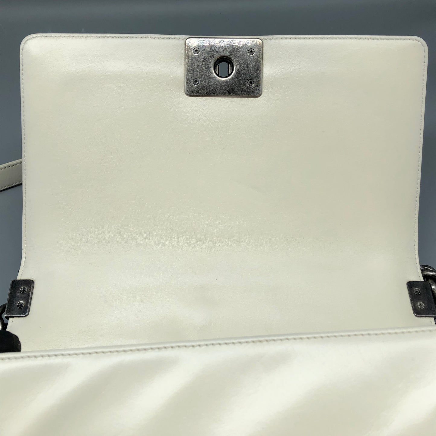 Chanel Boy Flap Quilted Leather Shoulder Bag Cream