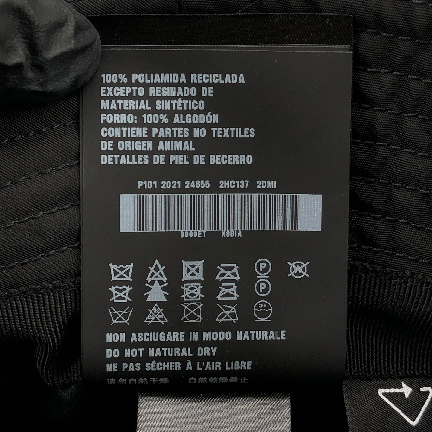 Prada Black Re-Nylon Triangle Logo Bucket Size XL