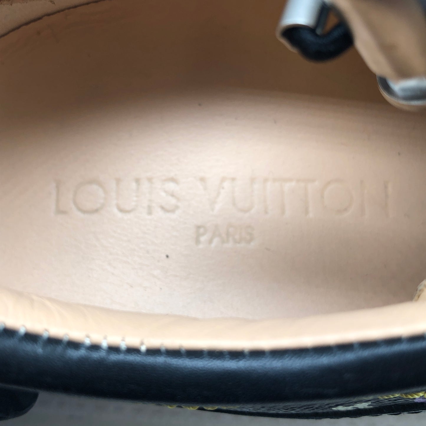 Louis Vuitton Black Multicolor Monogram Sneakers Size 36.5