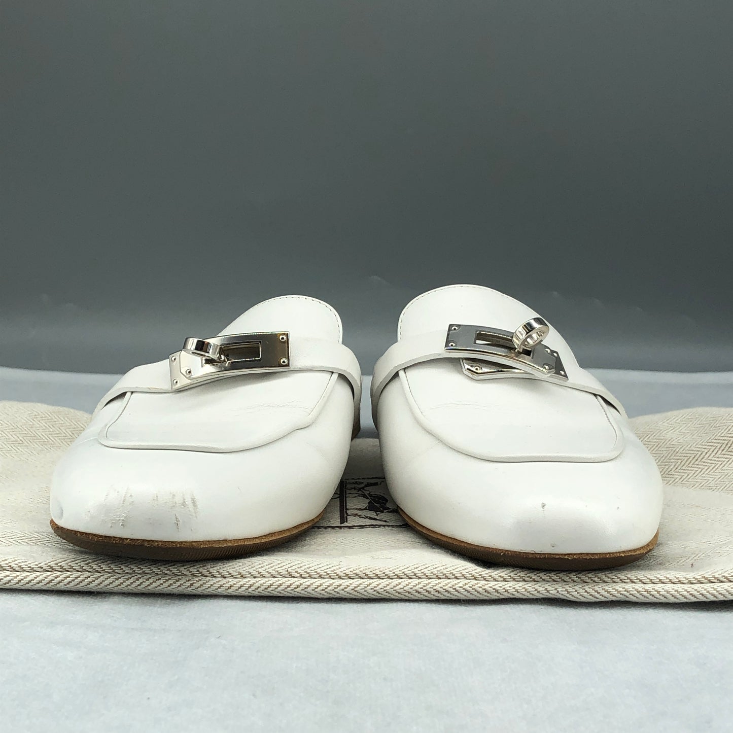 Hermes Oz Mules Size 35.5 White