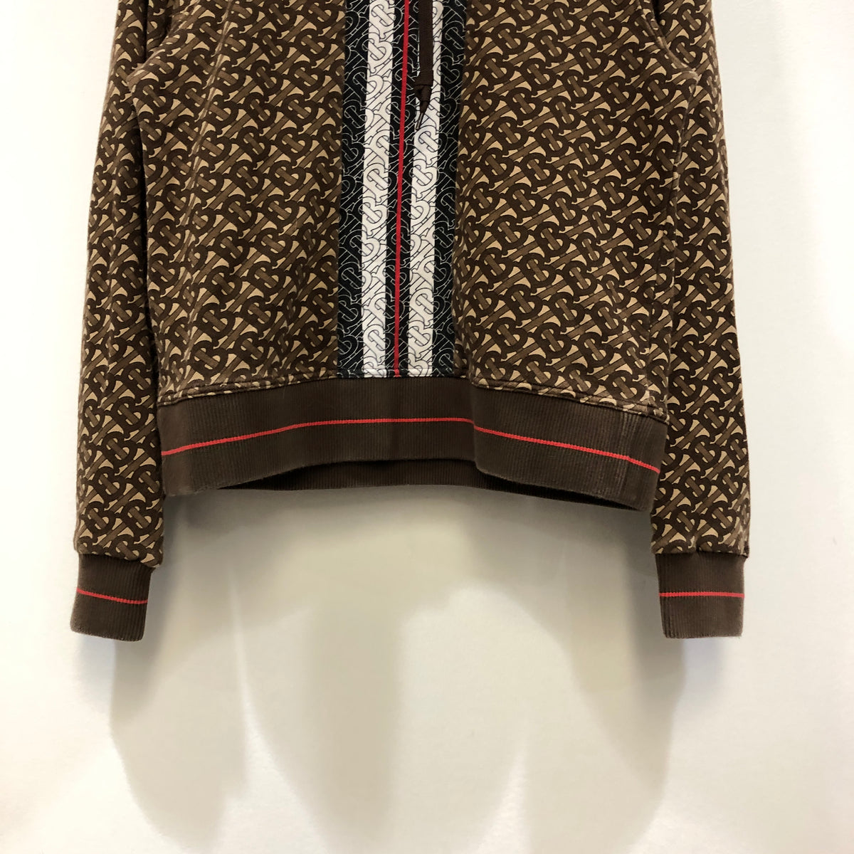 Burberry Brown TB Monogram Hoodie Size S
