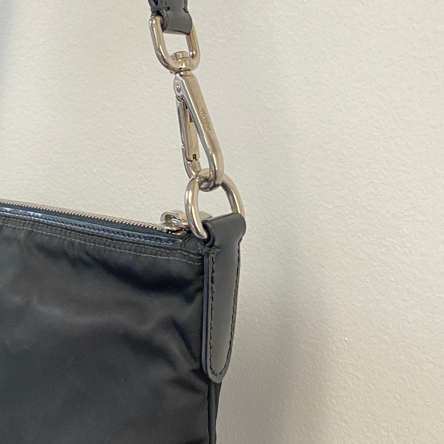 Prada Black Nylon Triangle Logo Crossbody Bag