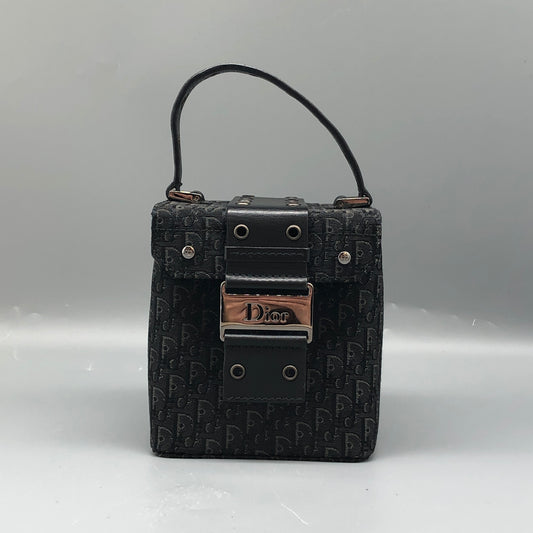 Christian Dior Black Oblique Canvas Box Bag