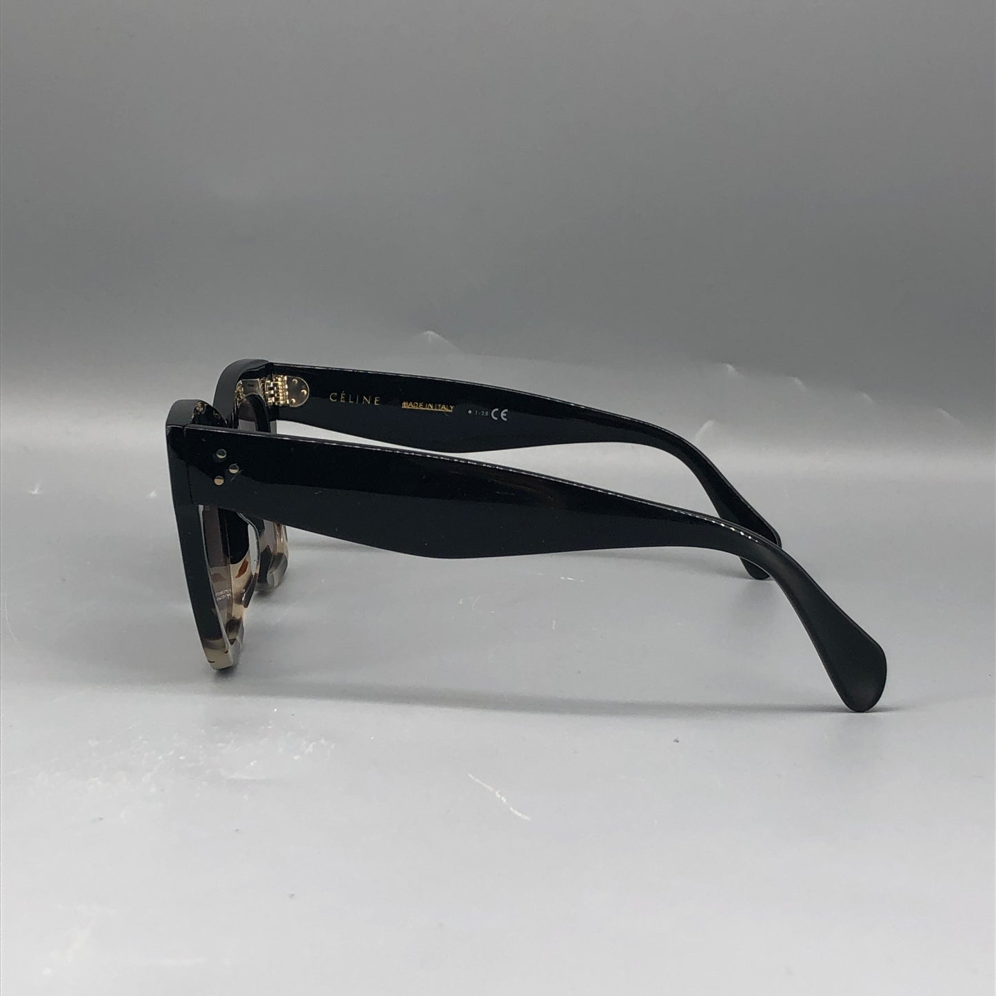 Celine Two-Tone Square Cat Eye Sunglasses 150mm Black Tortoise