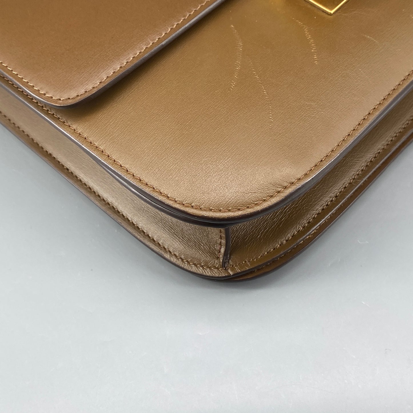 Celine Tan Box Calf Leather Classic Box Flap Crossbody Bag
