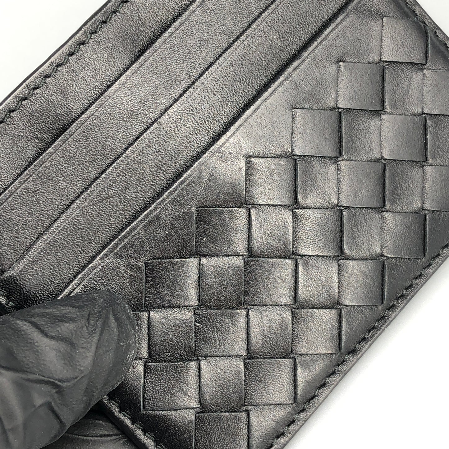 Bottega Veneta Intrecciato Leather Card Holder Black
