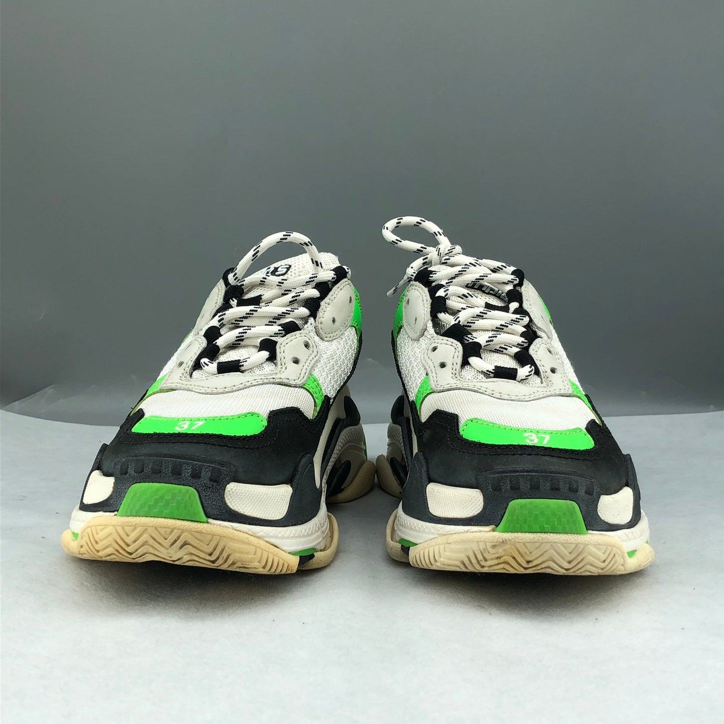 Balenciaga Women's Triple S Sneakers Grey Black Green Size 37