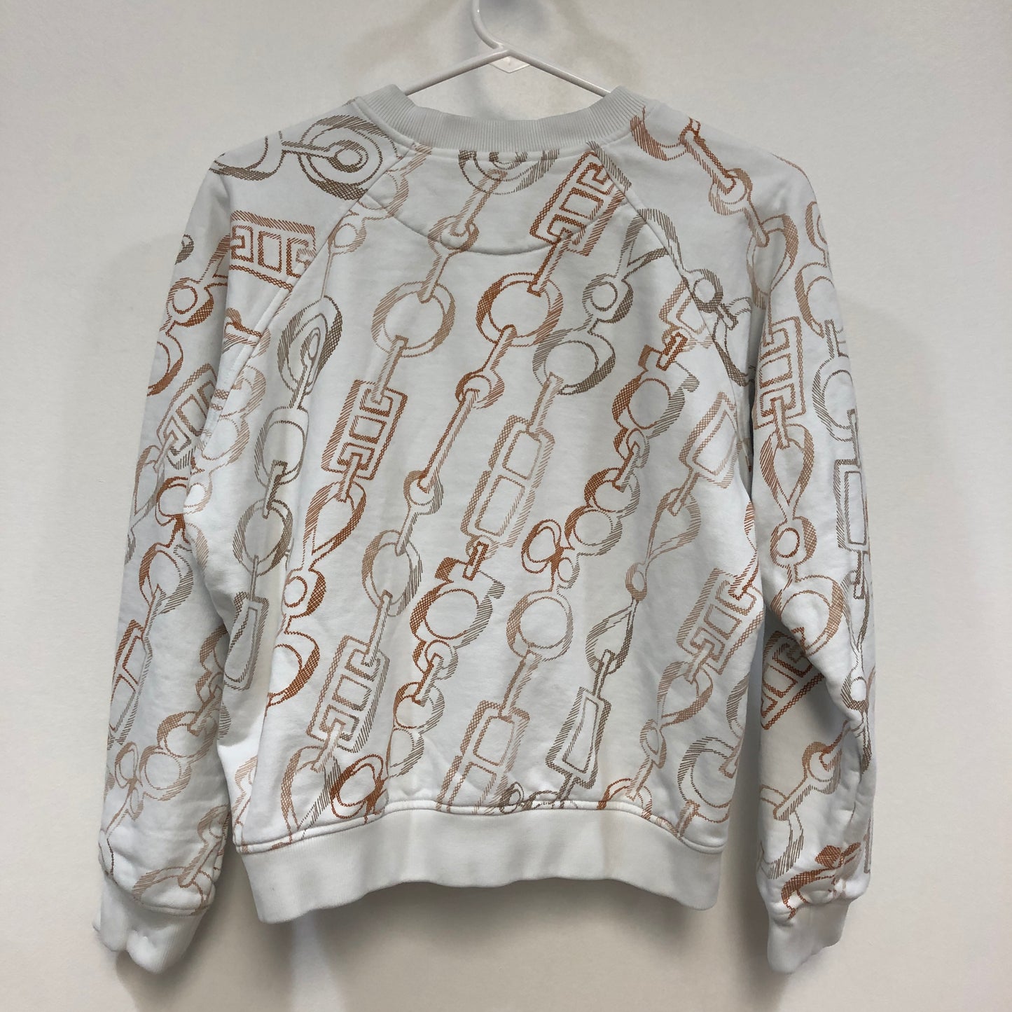 Hermes White/Orange Chain Print Sweatshirt Size 40