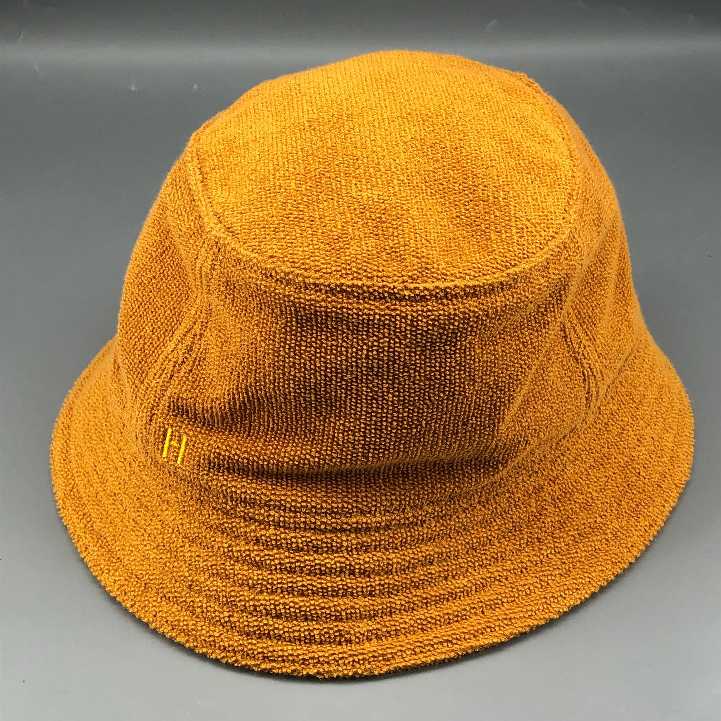 Hermes Mustard Yellow Knit Bucket Hat Size 59cm