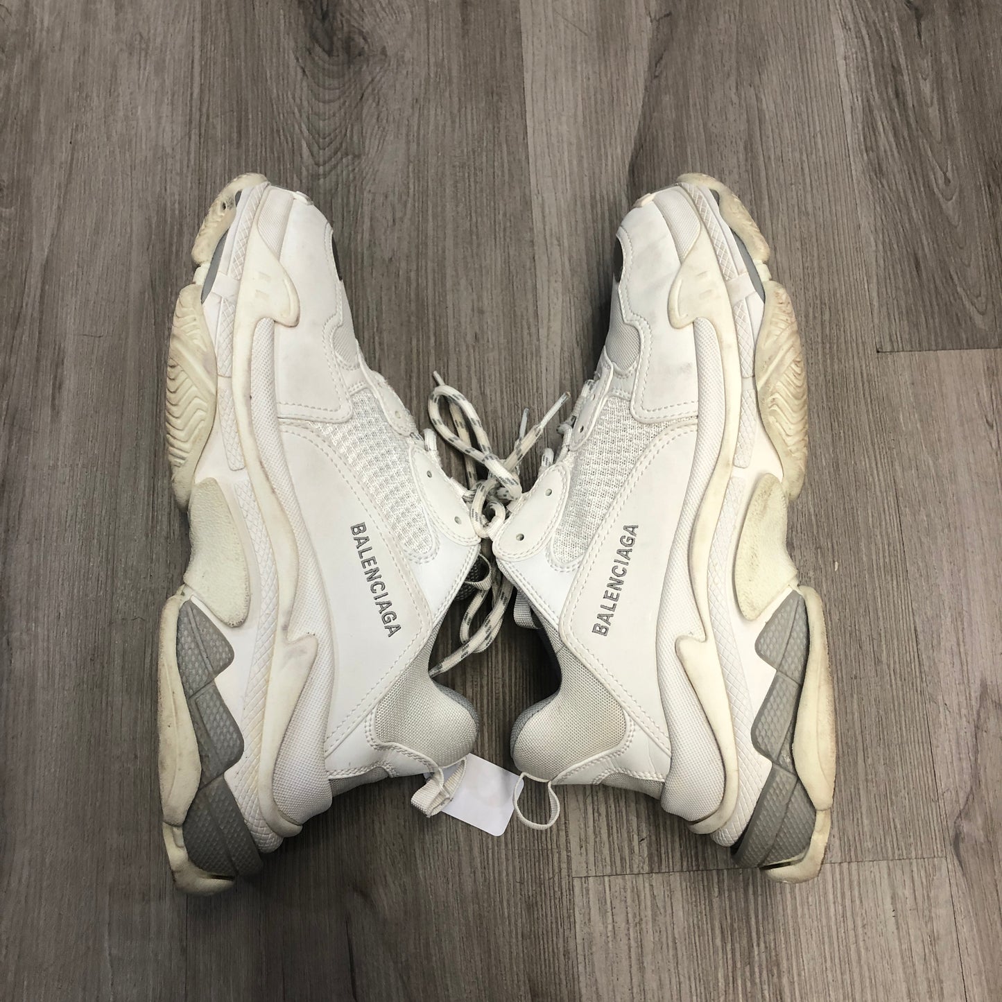 Balenciaga Unisex Triple S Mesh Leather Chunky Dad Sneaker Shoes 42 White