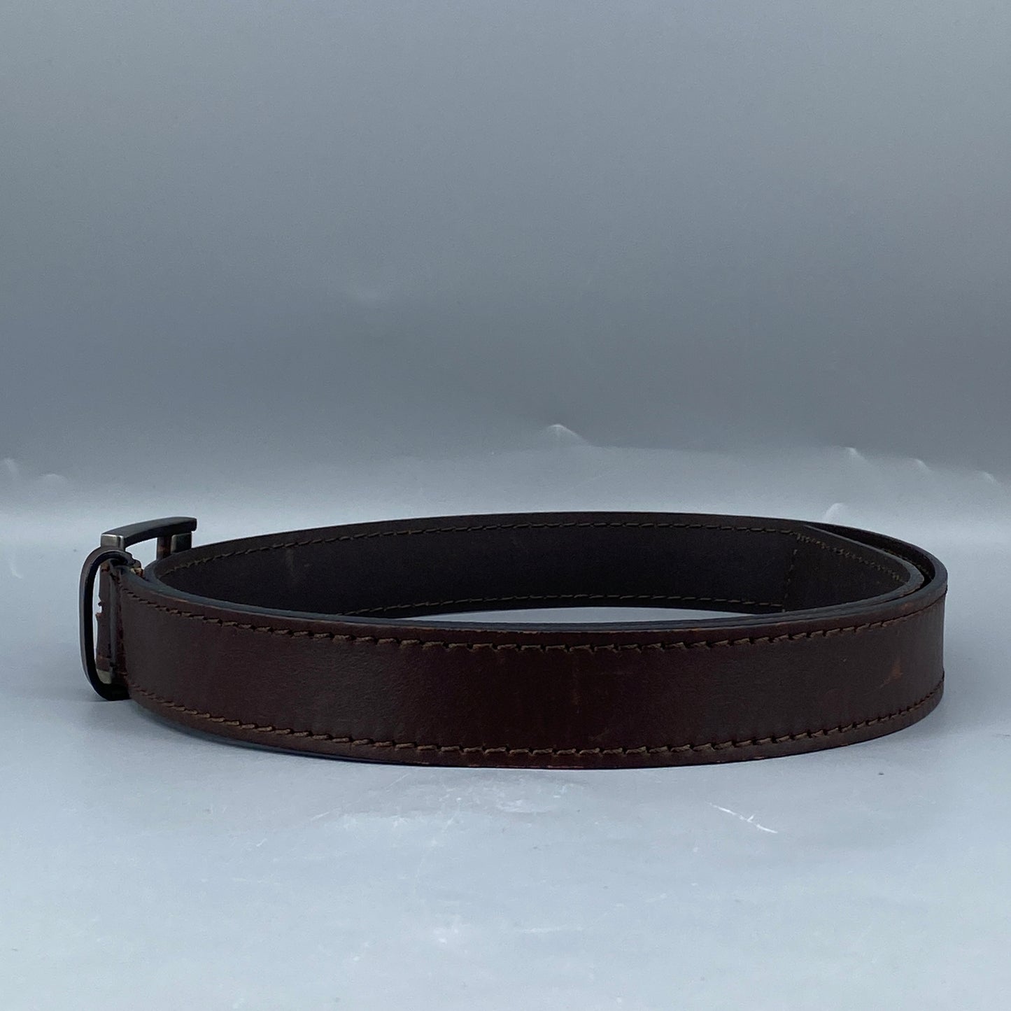 Ferragamo Deep Brown Leather Pin Buckle Belt 100cm