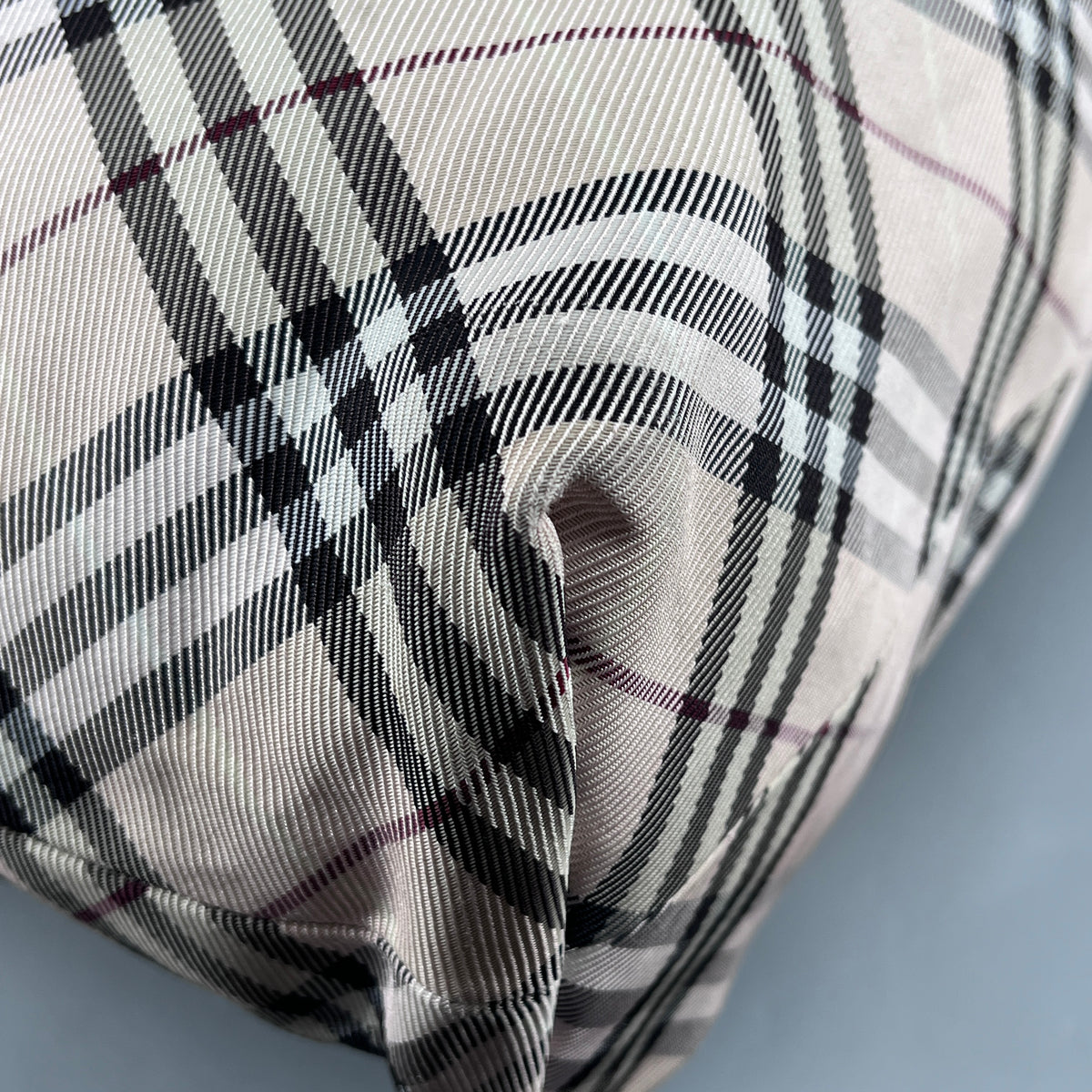 Burberry Beige Black White Check Tote Bag