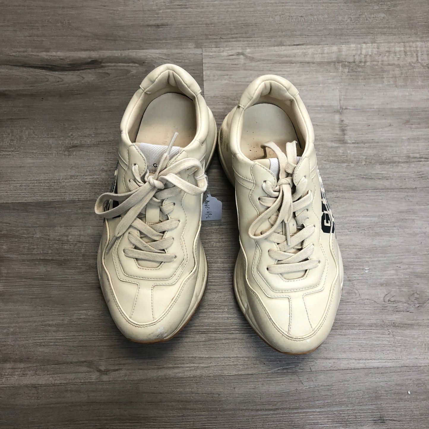 Gucci Rhyton Vintage Logo Leather Sneaker Shoes 36.5 Ivory